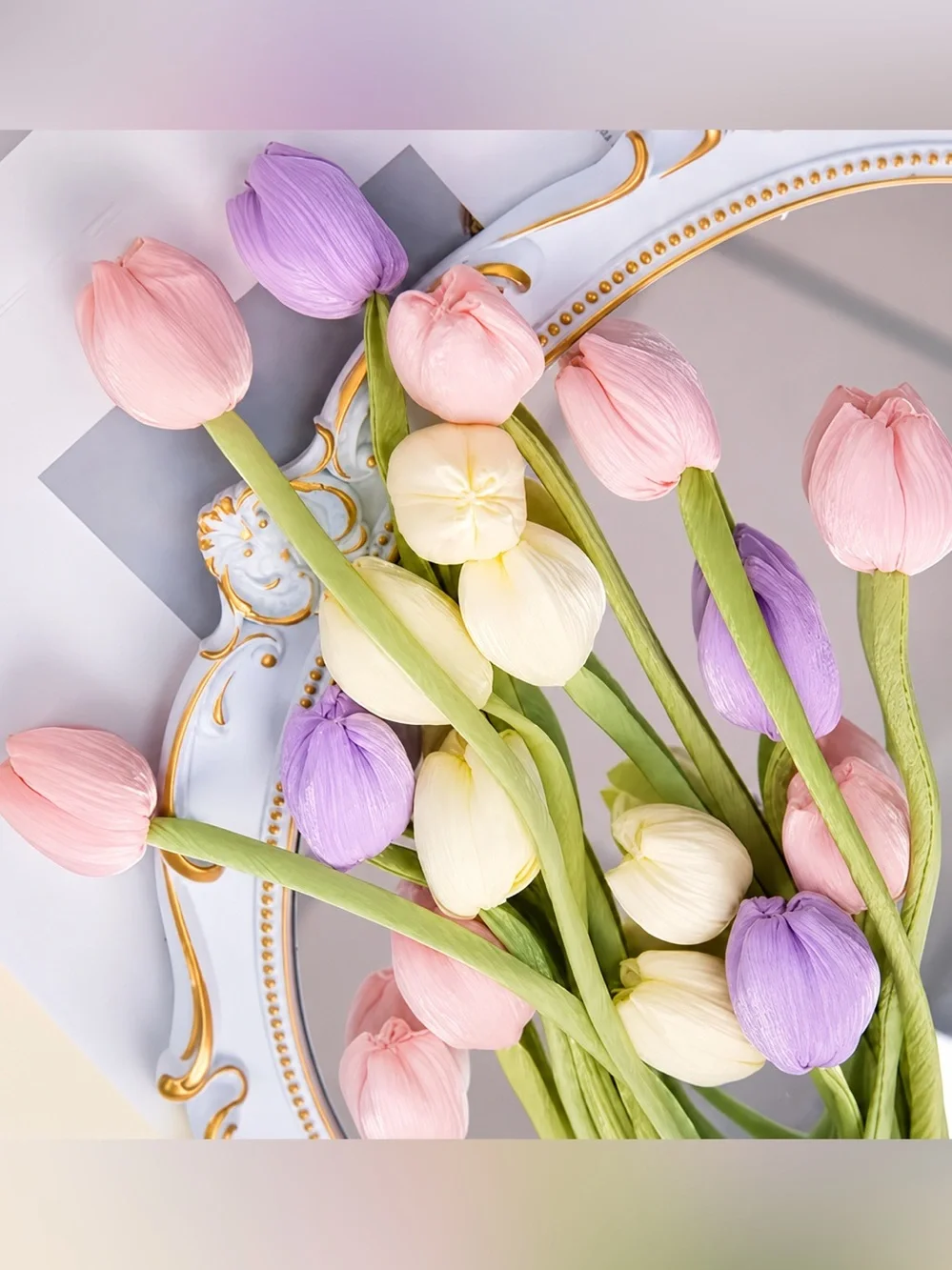 6-Piece Tulip Curtain Tiebacks | Floral Curtain Holdbacks | Pastel Home Decor